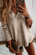 Camilladress Solid V Neck Drop Shoulder Knit Sweater