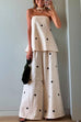 Camilladress Polka Dot Strapless Top and Wide Leg Palazzo Pants Set