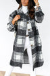 Camilladress Lapel Button Down Midi Plaid Outwear with Pockets