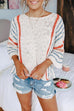 Camilladress Crewneck 3/4 Sleeve Striped Sweater