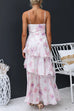 Spaghetti Strap Ruffle Tiered Floral Maxi Vacation Dress