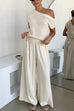 Camilladress Elastic Waist Pocketed Wide Leg Cotton Linen Pants