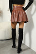 Camilladress High Waist Faux Leather Pleated Mini Skirt