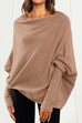 Camilladress Solid Batwing Sleeves Slouchy Knit Sweater