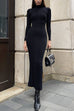 Camilladress Mockneck Long Sleeves Bodycon Knit Maxi Dress