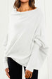 Camilladress Solid Batwing Sleeves Slouchy Knit Sweater