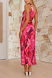 Camilladress One Shoulder Asymmetrical Pleated Floral Maxi Dress