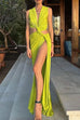 Camilladress V Neck Knot Front Cut Out High Slit Sleeveless Maxi Dress