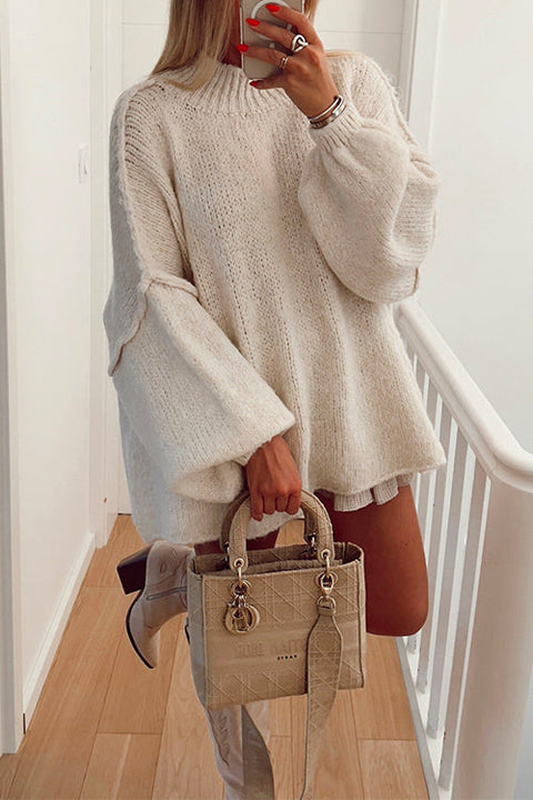 Camilladress Drop Shoulder Plain Casual Pullover Sweater