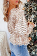 Camilladress Long Sleeve Waisted Ruffle Sequin Tops