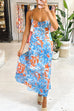 Camilladress Spaghetti Strap Twist Back Printed Maxi Vacation Dress