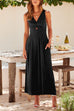 Camilladress Ruched V Neck Cut Out Sleeveless Wide Leg Jumpsuit