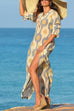 Camilladress V Neck Side Split Printed Maxi Holiday Dress