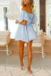 Camilladress Off Shoulder Puff Sleeves Waisted Mini Swing Dress