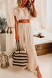 Camilladress Drawstring Hem Crop Top Wide Leg Pants Loungewear Set