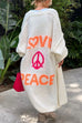 Camilladress Open Front Love and Peace Pattern Long Sweater Cardigan(in 5 Colors)