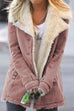 Camilladress Lapel Button Down Fuzzy Lined Jacket