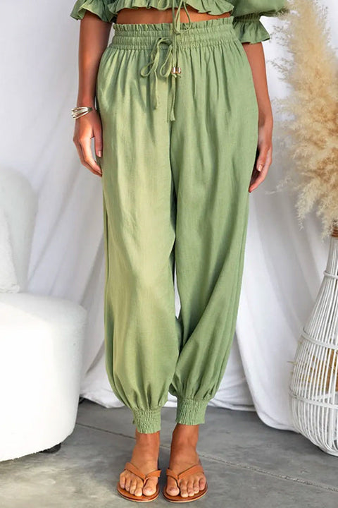 Drawstring Elastic Waist Comfy Lounge Harem Pants