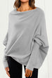 Camilladress Solid Batwing Sleeves Slouchy Knit Sweater