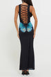 Camilladress Back Lace-up Sleeveless Butterfly Print Maxi Dress