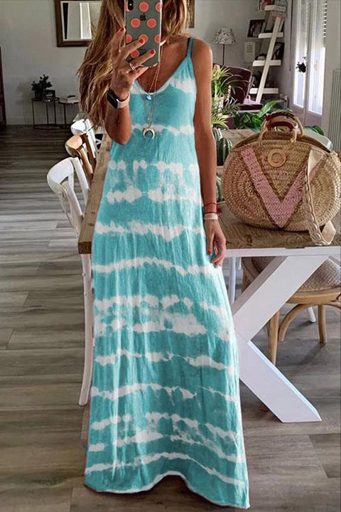 Camilladress V Neck Tie Dye Maxi Dress