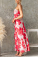 One Shoulder Ruffle Trim Floral Print Maxi Dress