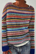 Camilladress Crewneck Vibrant Rainbow Chunky Knit Sweater(in 4 Patterns)