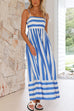 Camilladress Back Cut Out High Waist Striped Maxi Cami Dress