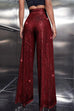 Camilladress Sparkly Elastic Waist Wide Leg Sequin Pants