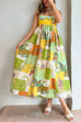 Camilladress Bow Knot Back Dinosaur Printed Cami Maxi Holiday Dress