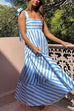 Camilladress Pocketed Bow Shoulder Striped Swing Maxi Cami Dress