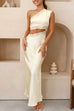 Camilladress One Shoulder Lace Trim Cut Out Sleeveless Maxi Dress