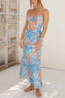 Camilladress Spaghetti Strap Twist Back Printed Maxi Vacation Dress