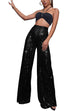 Camilladress Sparkly Elastic Waist Wide Leg Sequin Pants