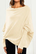 Camilladress Solid Batwing Sleeves Slouchy Knit Sweater