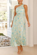 Camilladress One Shoulder Drawstring Cut Out Pleated Floral Maxi Dress