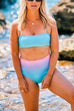 Camilladress High Waist Color Block Tie Dye Swimwear Set