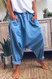 Camilladress Solid Drawstring Waist Hippie Harem Pants