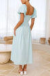 Camilladress V Neck Twist Front Puff Sleeves Cut Out Maxi Dress