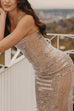 Camilladress Strapless Back Slit Rhinestone Bodycon Maxi Party Dress