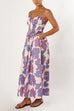 Camilladress Spaghetti Strap High Waist Printed Maxi Holiday Dress