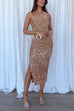 One Shoulder Slit Sequin Bodycon Midi Party Dress