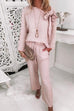 Camilladress Bow Knot Neck Pullover Top+Pants Lounge Set