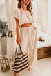 Camilladress Drawstring Hem Crop Top Wide Leg Pants Loungewear Set