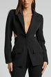 Camilladress Lapel Button Down Back Cut Out Blazer