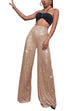 Camilladress Sparkly Elastic Waist Wide Leg Sequin Pants