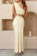 Camilladress One Shoulder Lace Trim Cut Out Sleeveless Maxi Dress