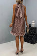 Camilladress Halter Sleeveless Feather Hem Sequin Dress