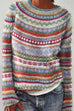 Camilladress Crewneck Vibrant Rainbow Chunky Knit Sweater(in 4 Patterns)