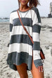 Camilladress Striped Long Sleeves Side Split Pullover